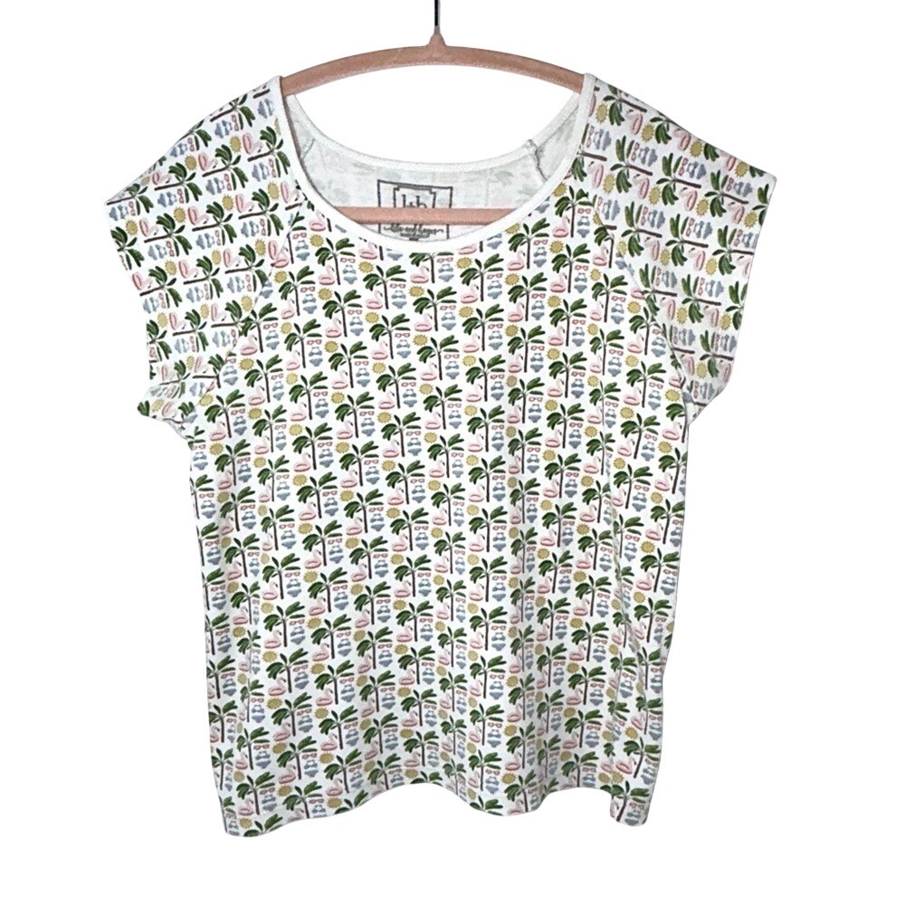Lila + Hayes Girl Beach Theme Short Sleeve Tee Shirt sz. 12 100% Pima Cotton